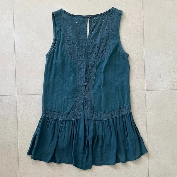 Anthropologie | Meadow Rue Embroidered Peplum Tank - Picture 4 of 5